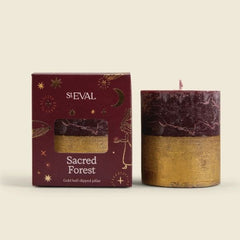 Sacred Forest Gold Dipped Pillar Candle