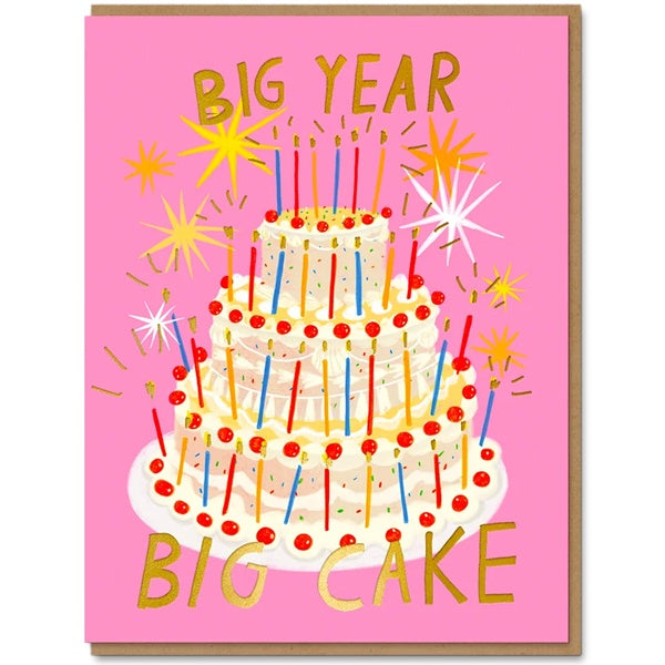 Big Year Big Cake Gigantic Cake Card