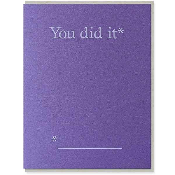 You Did It Fill In The Blank Card