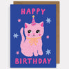 Happy Birthday Cat in Party Hat Card