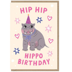 Hip Hip Hippo Birthday Card