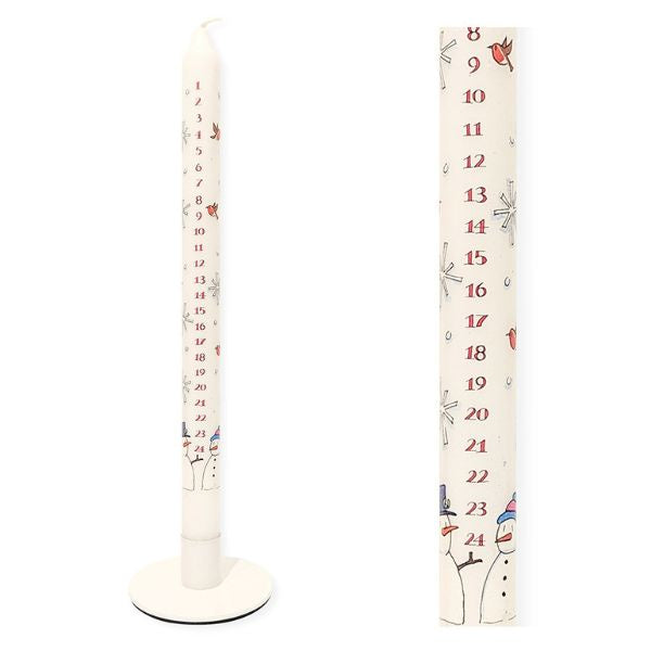 Snowmen Advent Dinner Candle