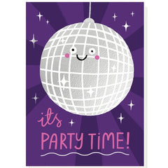 It's Party Time Disco Ball Card