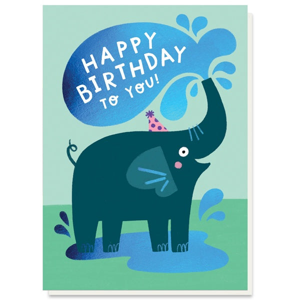 Happy Birthday To You Elephant Splash Card