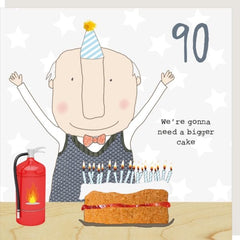 Bigger Cake 90 Birthday Card