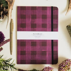 Burgundy Tartan A5 Lined Notebook