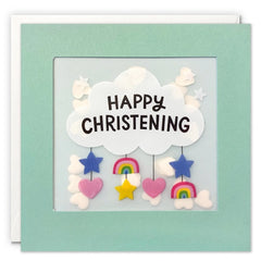 Happy Christening Mobile Paper Shakies Card