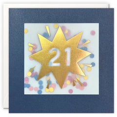 Age 21 Gold Paper Shakies Card