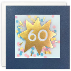 Age 60 Gold Paper Shakies Birthday Card