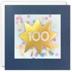 Age 100 Gold Paper Shakies Card
