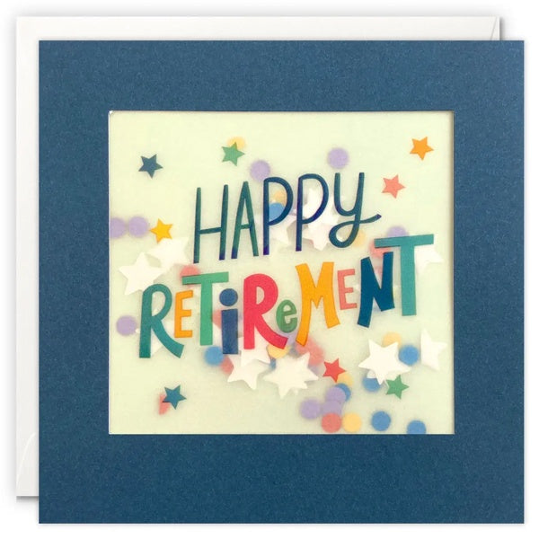 Happy Retirement Stars Paper Shakies Card