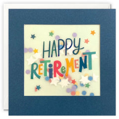 Happy Retirement Stars Paper Shakies Card