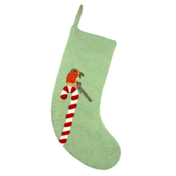Green Robin Stocking