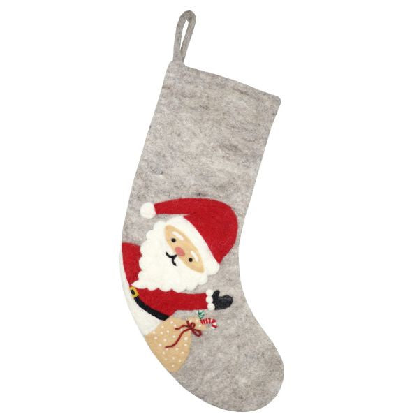 Grey Santa Stocking