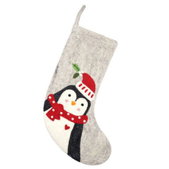 Grey Penguin Stocking
