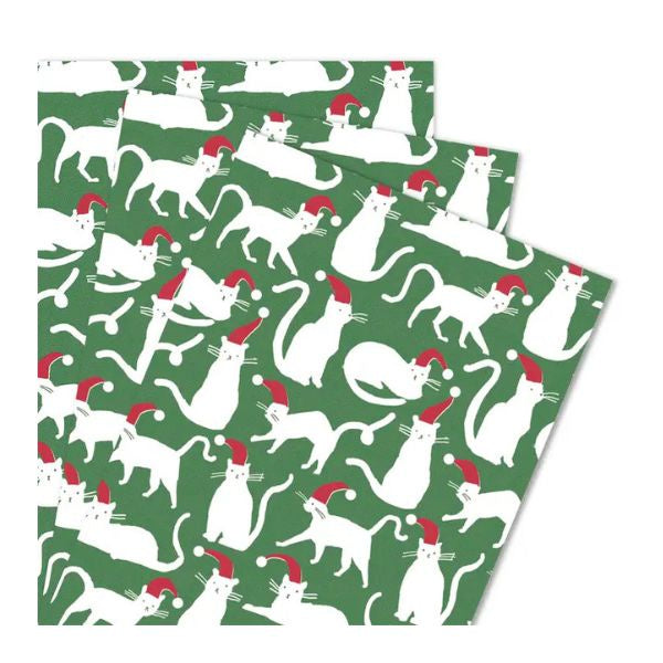 Cats in Santa Hats Wrapping Paper