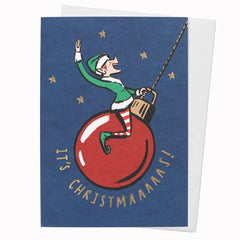 Elf Swing Christmas Card