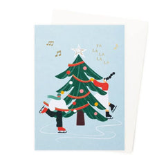 Ice Skaters Christmas Card