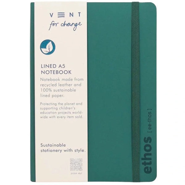 Emerald Green ReLeather & Sustainable A5 Luxury Lined Notebook