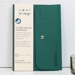 Emerald Green ReLeather & Sustainable A5 Luxury Wirebound Notebook