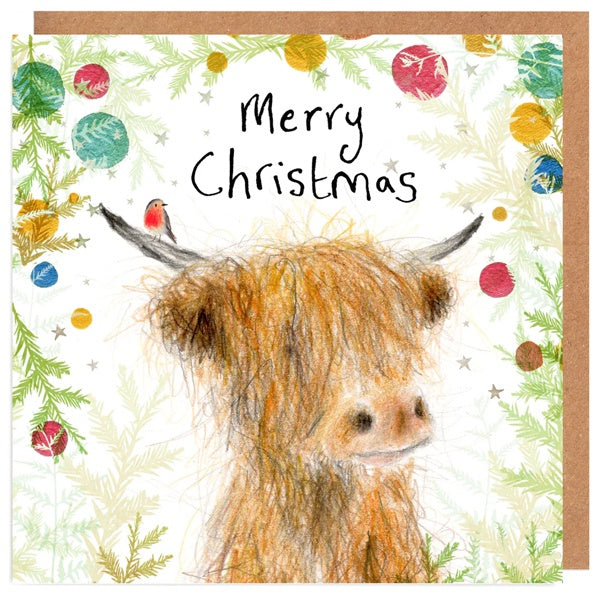 Fergal Highland Cow Charity Christmas Card