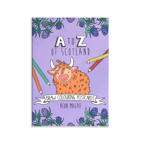 A to Z of Scotland Colouring in Postcard Set