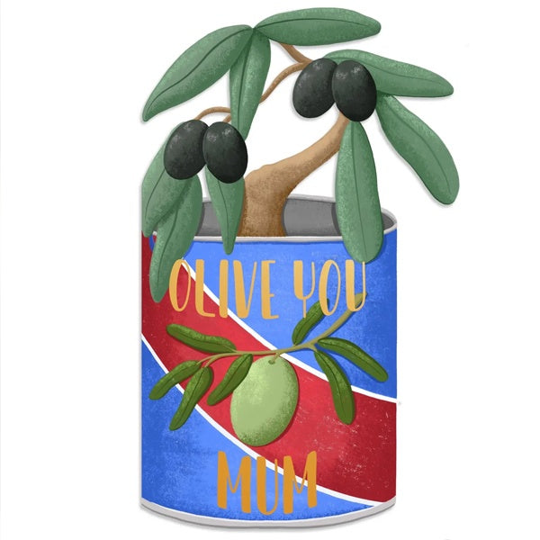 Olive You Mum Die Cut Mother's Day Card