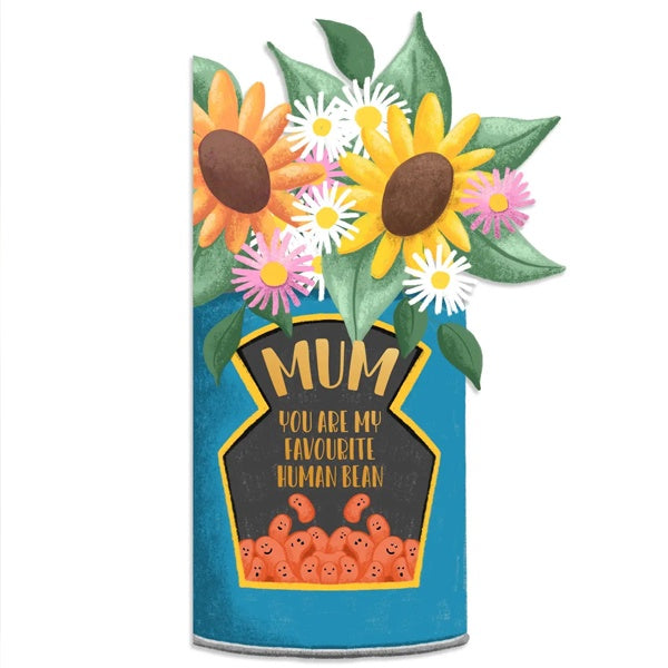 Human Bean Mum Die Cut Mother's Day Card