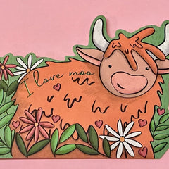 I Love Moo Die Cut Valentine's Card