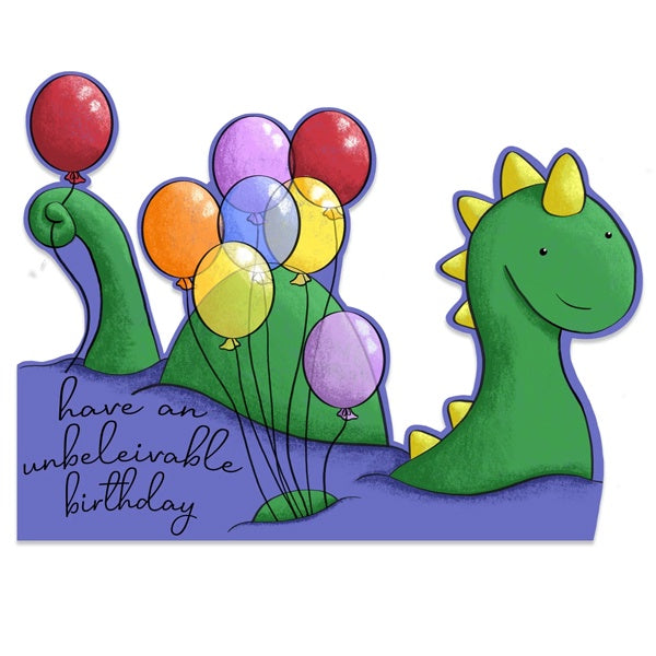 Nessie Die Cut Birthday Card