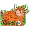 Highland Cow Die Cut Birthday Card