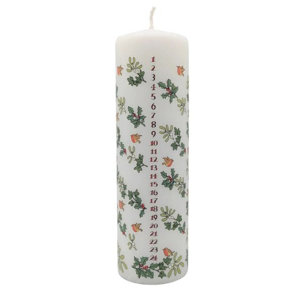 Holly and the Ivy  Advent Large Pillar Candle