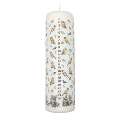 Winter Birds Advent Large Pillar Candle
