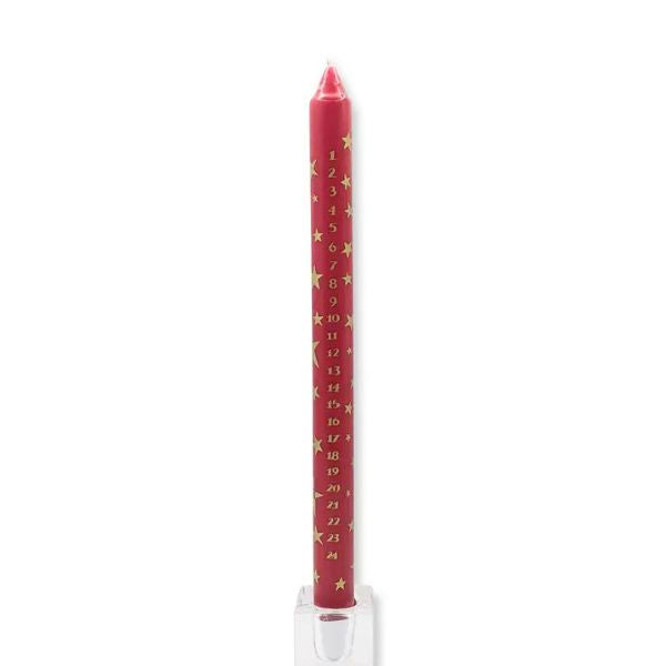 Star Red Advent Dinner Candle