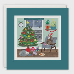 Christmas Eve Cats Paintworks Card