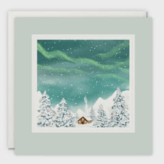 Snowy Cabin Paintworks Christmas Card