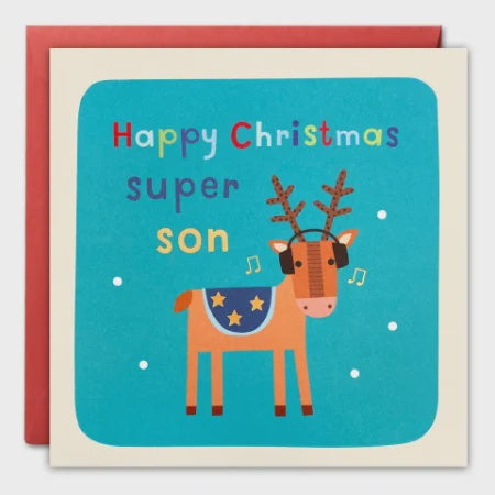Reindeer Christmas Card for Son