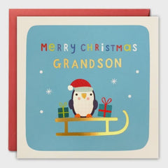 Penguin Christmas Card for Grandson