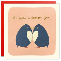 So Glad I Found You Penguins Square Card