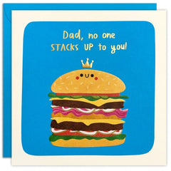 Dad Burger Stack Square Card