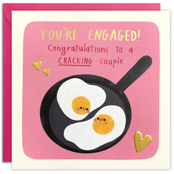 Cracking Couple Engagement Square Card