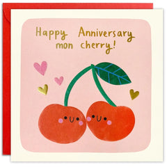 Mon Cherry Anniversary Square Card
