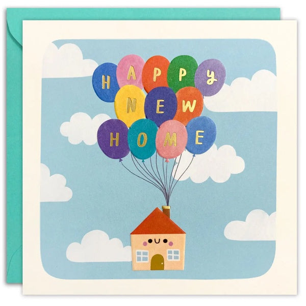 New Home Balloons Square Card