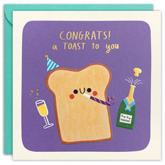 Toast to You Congratulations Square Peg Card