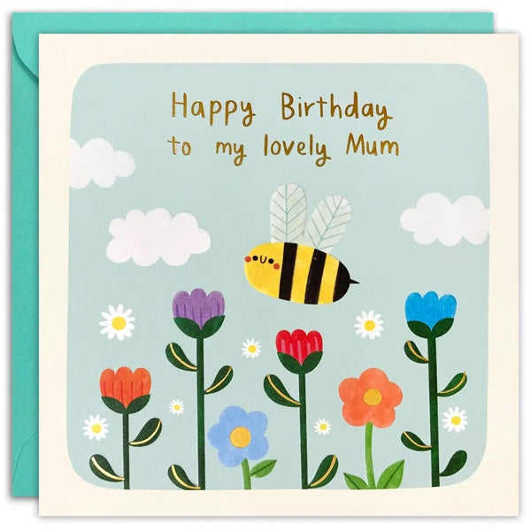 Mum Bee Birthday Square Peg Card