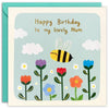Mum Bee Birthday Square Peg Card