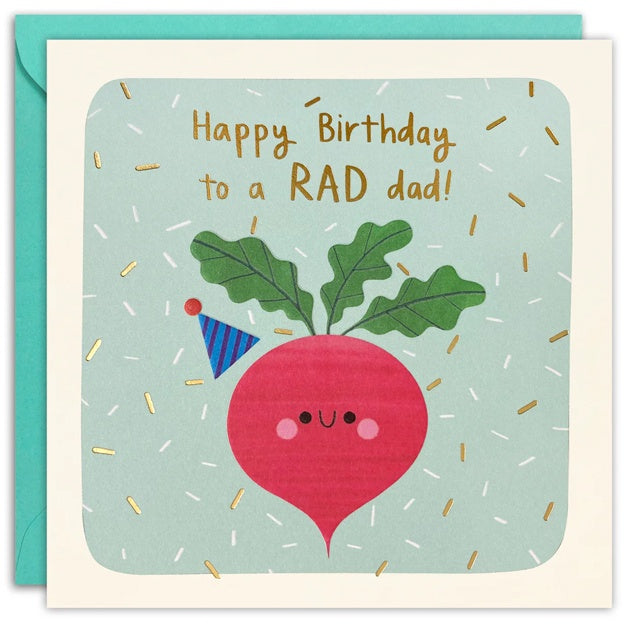 Rad Dad Birthday Square Peg Card