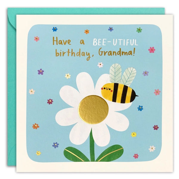 Grandma Bee-utiful Birthday Square Peg Card