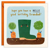 Grandad Wellie Good Birthday Square Peg Card