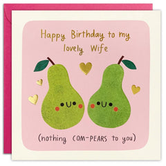 Wife Pears Birthday Square Peg Card